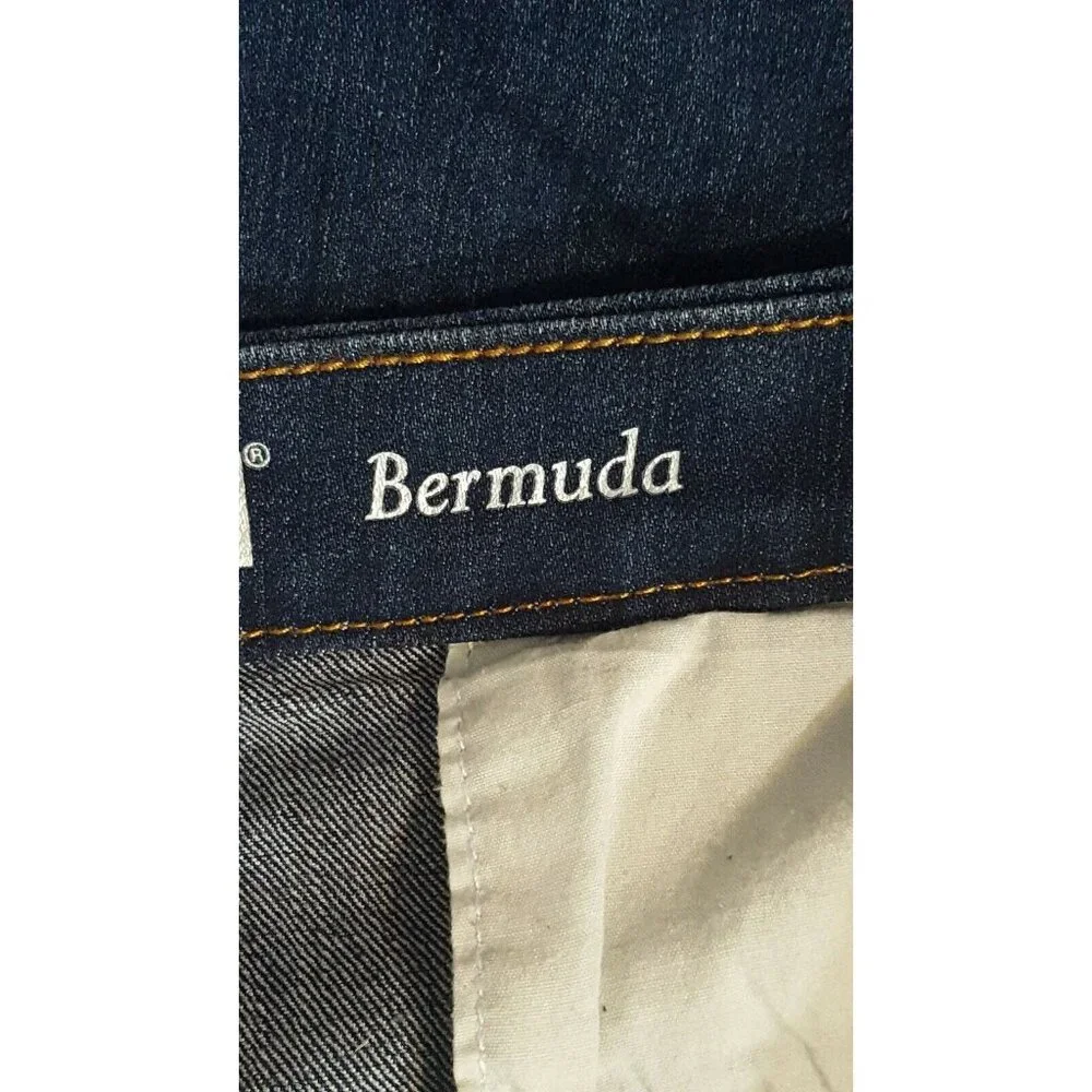 Apartment 9 Women's Denim Bermuda Shorts Whiskered Size 32 Dark‎ Wash